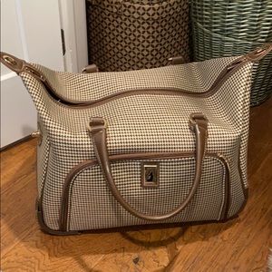 London Fog Houndstooth Rolling Duffel Bag
